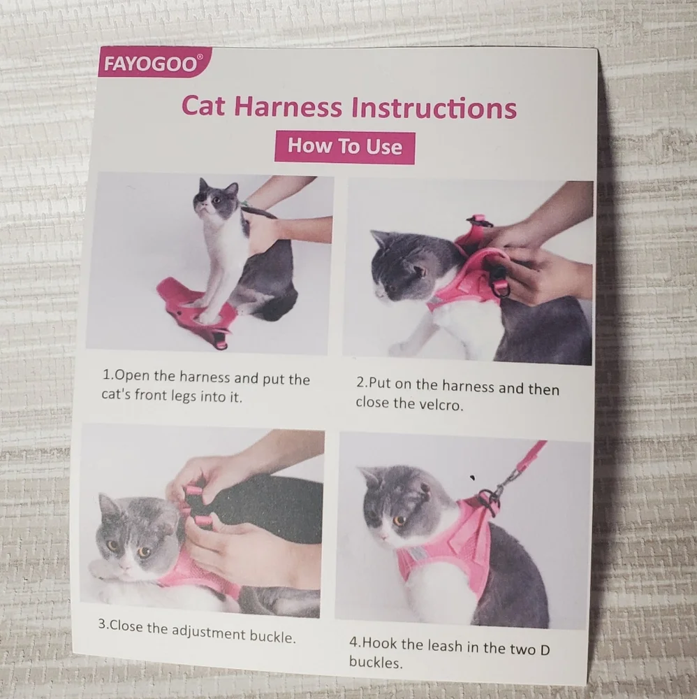 Festive Red Christmas Cat Harness and Leash Set Size Medium NEW